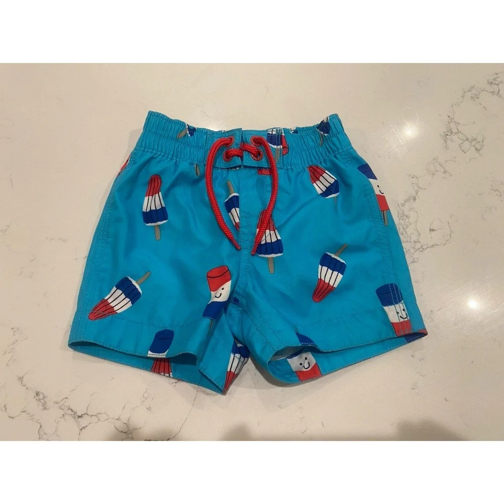 Adorable babyGap 12-18M Swim Shorts Popsicle Print 🇺🇸 Patriotic Summer Fun!‎